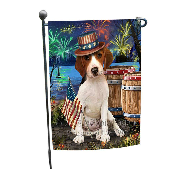 4th of July Independence Day Fireworks Treeing Walker Coonhound Dog at the Lake Garden Flag GFLG51163