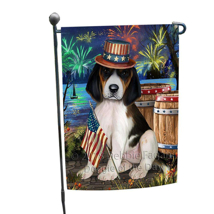 4th of July Independence Day Fireworks Treeing Walker Coonhound Dog at the Lake Garden Flag GFLG51164