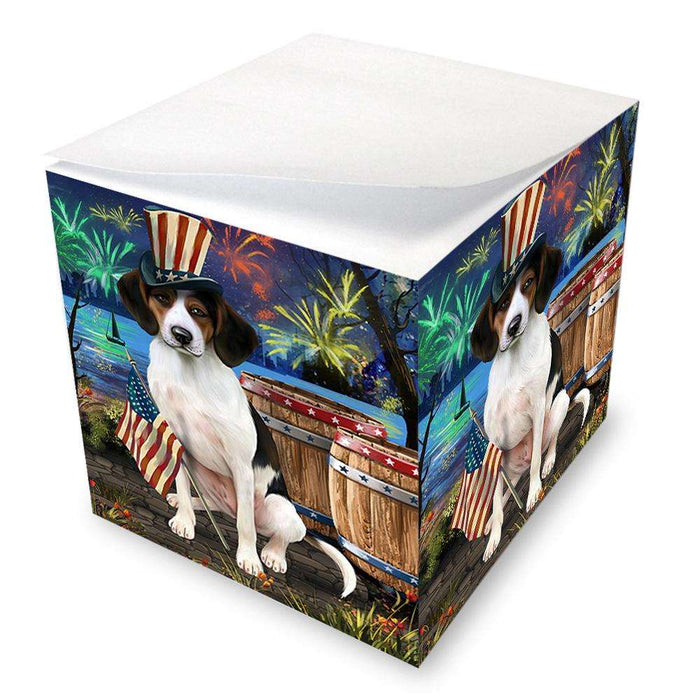 4th of July Independence Day Fireworks Treeing Walker Coonhound Dog at the Lake Note Cube NOC51238