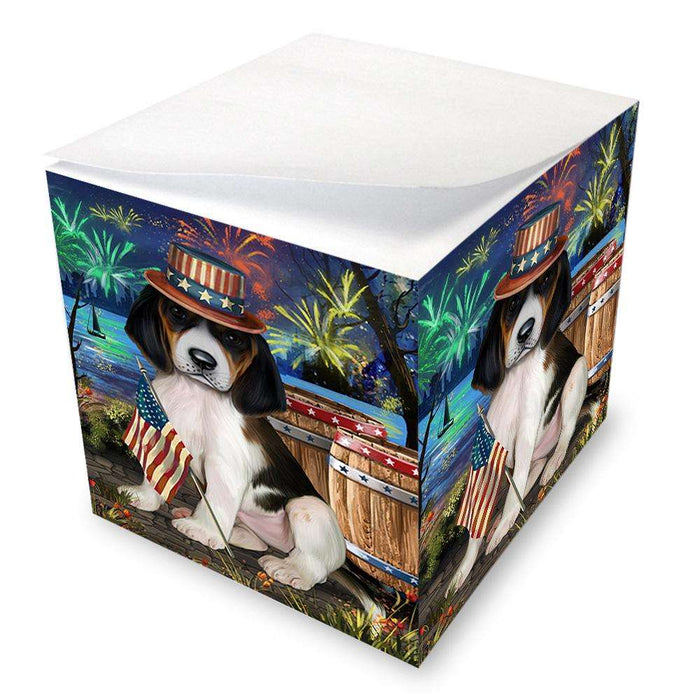 4th of July Independence Day Fireworks Treeing Walker Coonhound Dog at the Lake Note Cube NOC51242