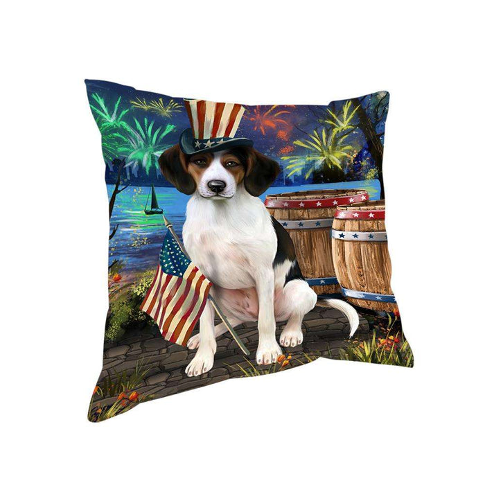 4th of July Independence Day Fireworks Treeing Walker Coonhound Dog at the Lake Pillow PIL61016