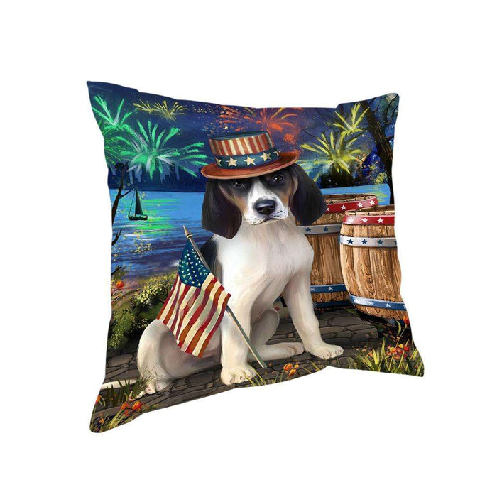 4th of July Independence Day Fireworks Treeing Walker Coonhound Dog at the Lake Pillow PIL61020