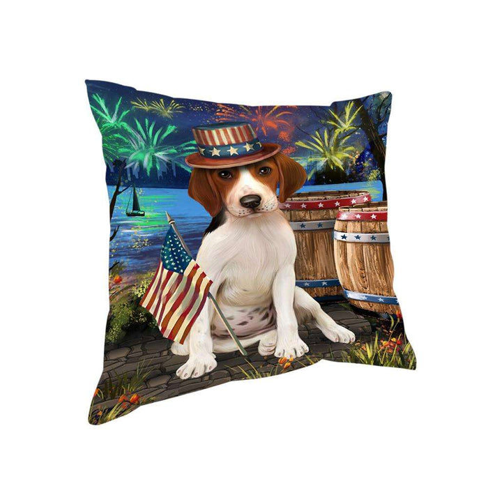 4th of July Independence Day Fireworks Treeing Walker Coonhound Dog at the Lake Pillow PIL61028