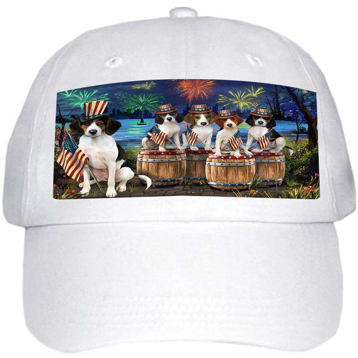 4th of July Independence Day Fireworks Treeing Walker Coonhounds at the Lake Ball Hat Cap HAT56904