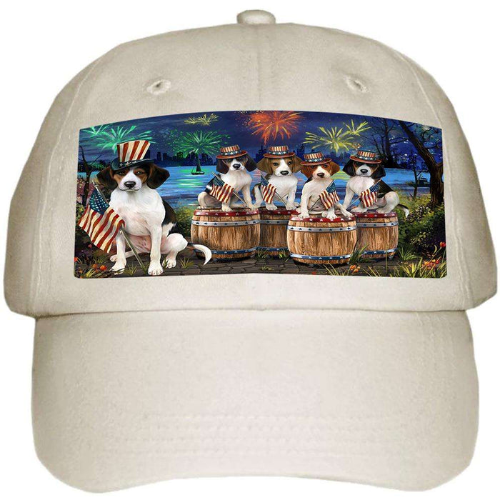 4th of July Independence Day Fireworks Treeing Walker Coonhounds at the Lake Ball Hat Cap HAT56904