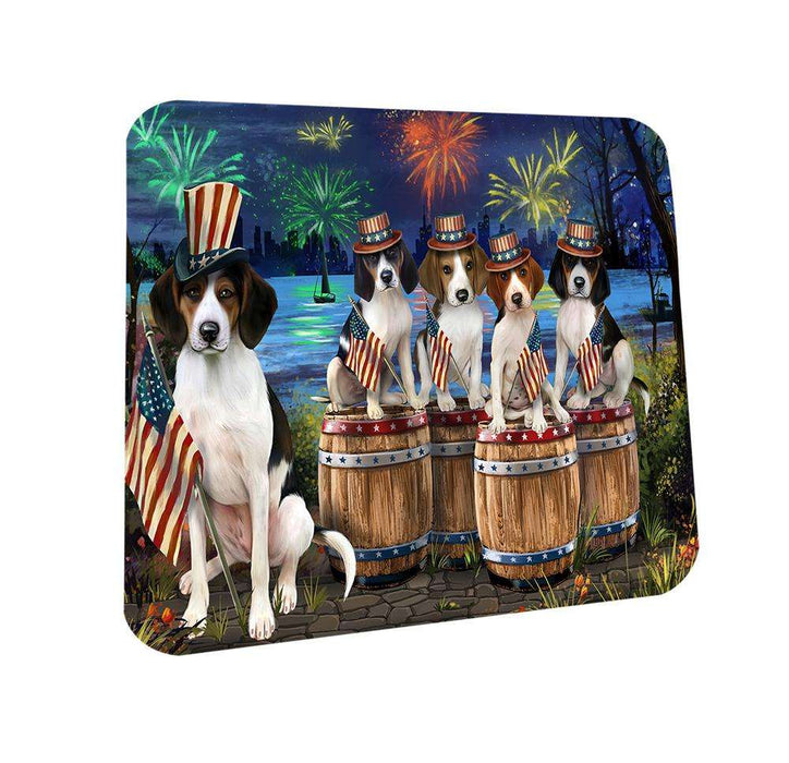 4th of July Independence Day Fireworks Treeing Walker Coonhounds at the Lake Coasters Set of 4 CST51016