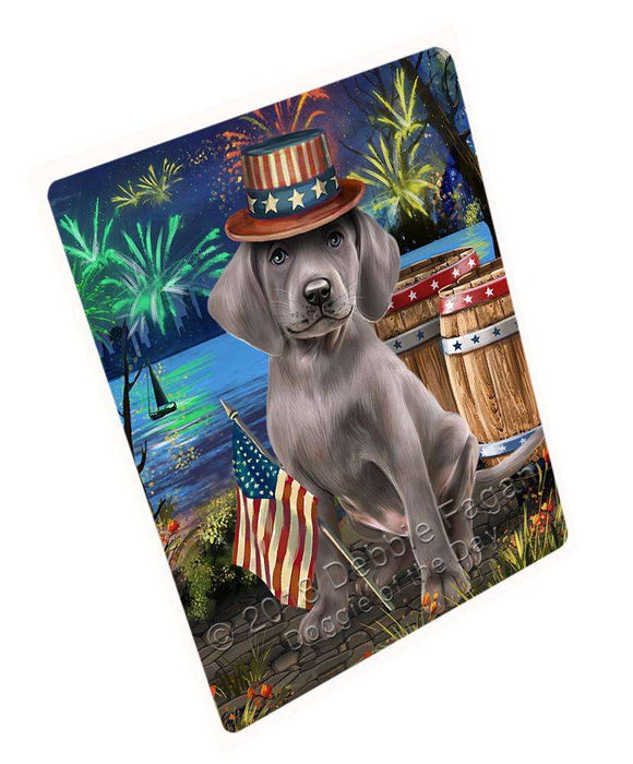 4th of July Independence Day Fireworks Weimaraner Dog at the Lake Blanket BLNKT77349