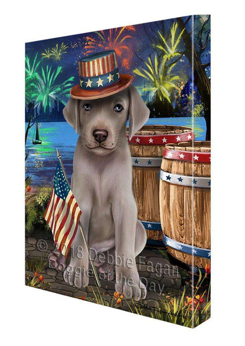 4th of July Independence Day Fireworks Weimaraner Dog at the Lake Canvas Print Wall Art Décor CVS77831