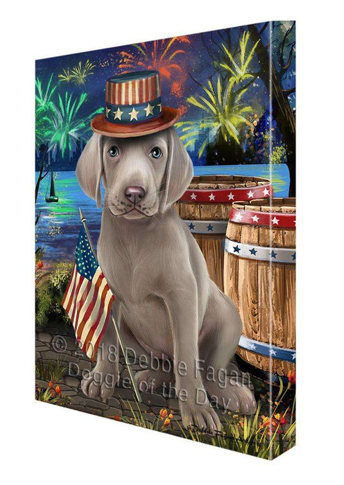 4th of July Independence Day Fireworks Weimaraner Dog at the Lake Canvas Print Wall Art Décor CVS77849