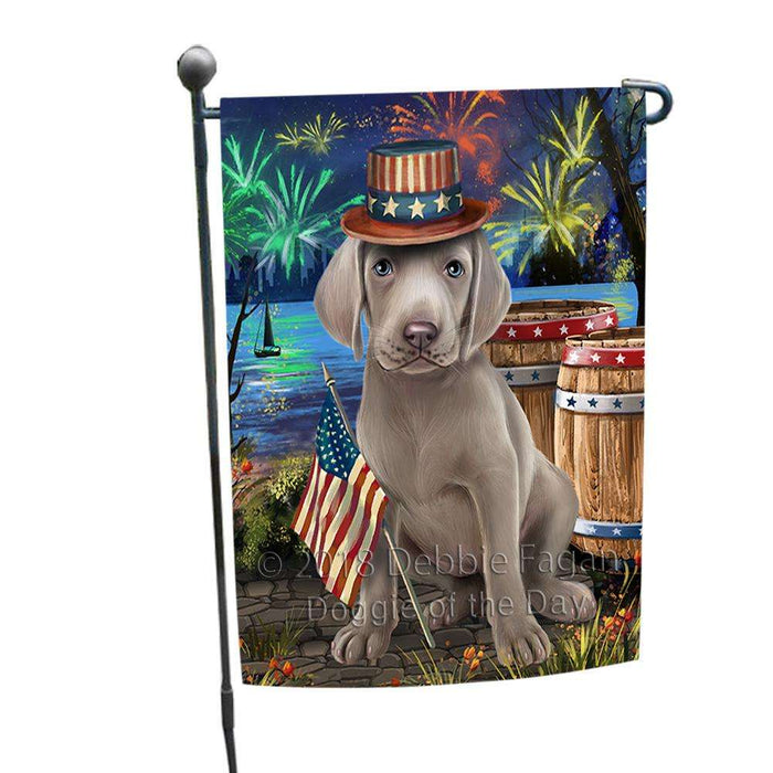 4th of July Independence Day Fireworks Weimaraner Dog at the Lake Garden Flag GFLG51173