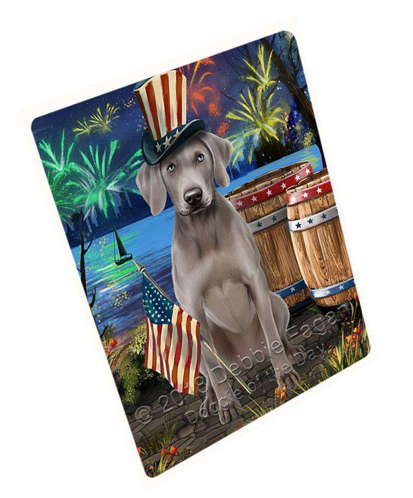 4th of July Independence Day Fireworks Weimaraner Dog at the Lake Large Refrigerator / Dishwasher Magnet RMAG67536