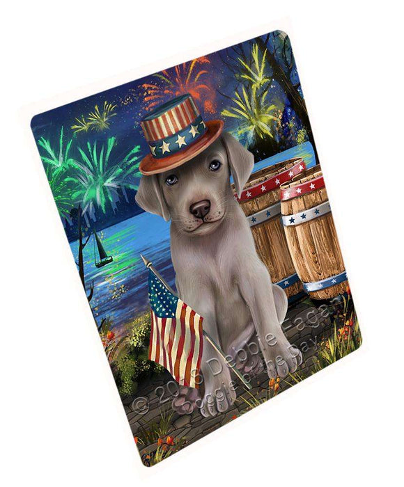 4th of July Independence Day Fireworks Weimaraner Dog at the Lake Large Refrigerator / Dishwasher Magnet RMAG67542