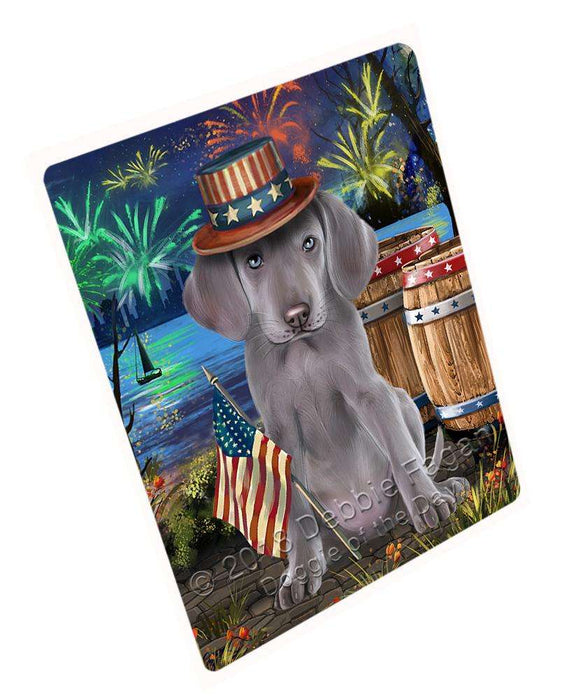 4th of July Independence Day Fireworks Weimaraner Dog at the Lake Large Refrigerator / Dishwasher Magnet RMAG67548