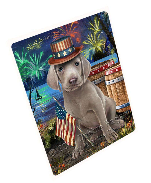 4th of July Independence Day Fireworks Weimaraner Dog at the Lake Large Refrigerator / Dishwasher Magnet RMAG67554
