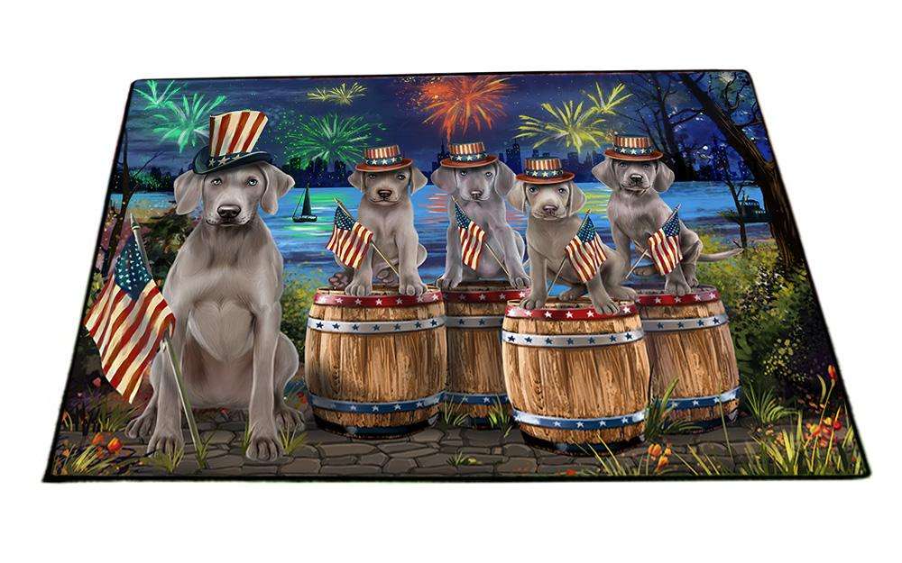 4th of July Independence Day Fireworks Weimaraners at the Lake Floormat FLMS51003