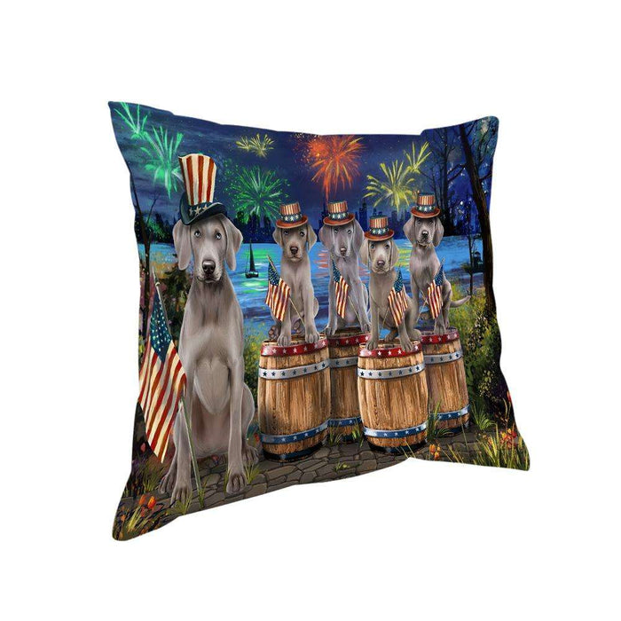 4th of July Independence Day Fireworks Weimaraners at the Lake Pillow PIL60300