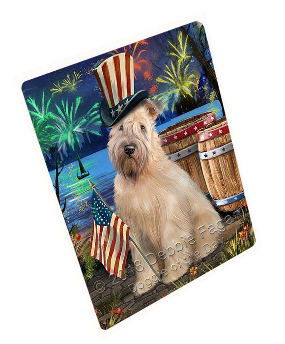 4th of July Independence Day Fireworks Wheaten Terrier Dog at the Lake Blanket BLNKT77358
