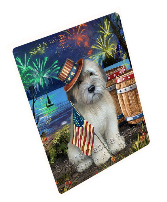 4th of July Independence Day Fireworks Wheaten Terrier Dog at the Lake Blanket BLNKT77367