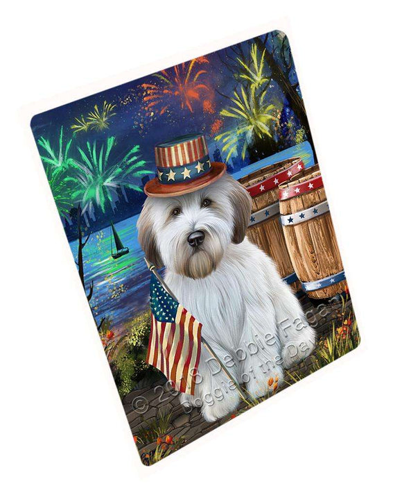 4th of July Independence Day Fireworks Wheaten Terrier Dog at the Lake Blanket BLNKT77394
