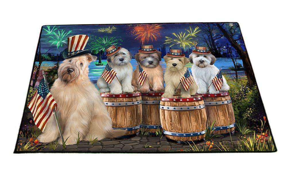 4th of July Independence Day Fireworks Wheaten Terriers at the Lake Floormat FLMS51006