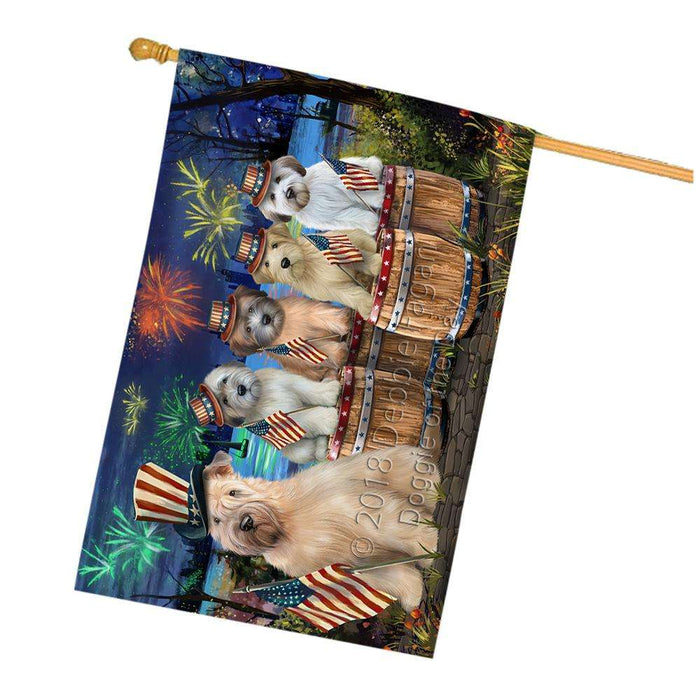 4th of July Independence Day Fireworks Wheaten Terriers at the Lake House Flag FLG51118