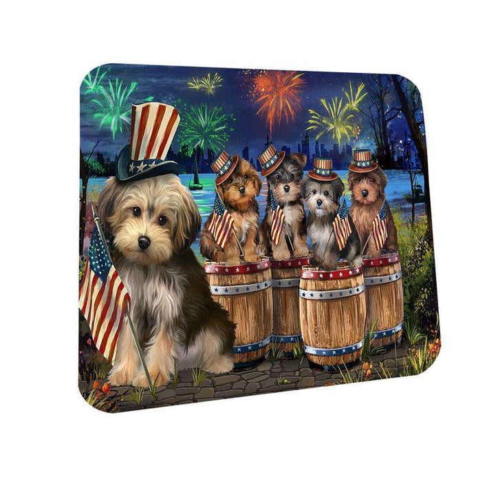 4th of July Independence Day Fireworks Yorkipoos at the Lake Coasters Set of 4 CST51021