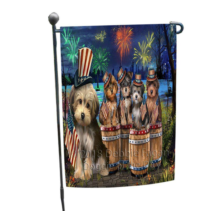 4th of July Independence Day Fireworks Yorkipoos at the Lake Garden Flag GFLG50984