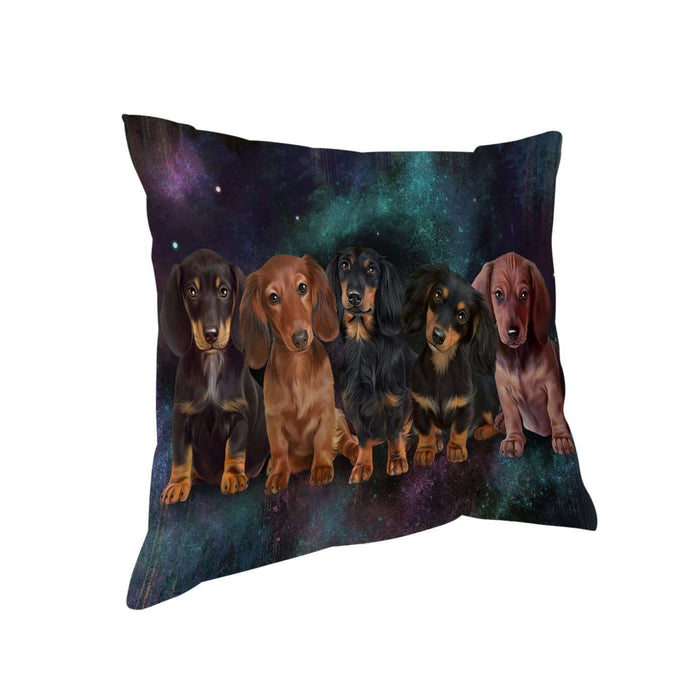 5 Dachshunds Dog Pillow PIL48964 (14x14)