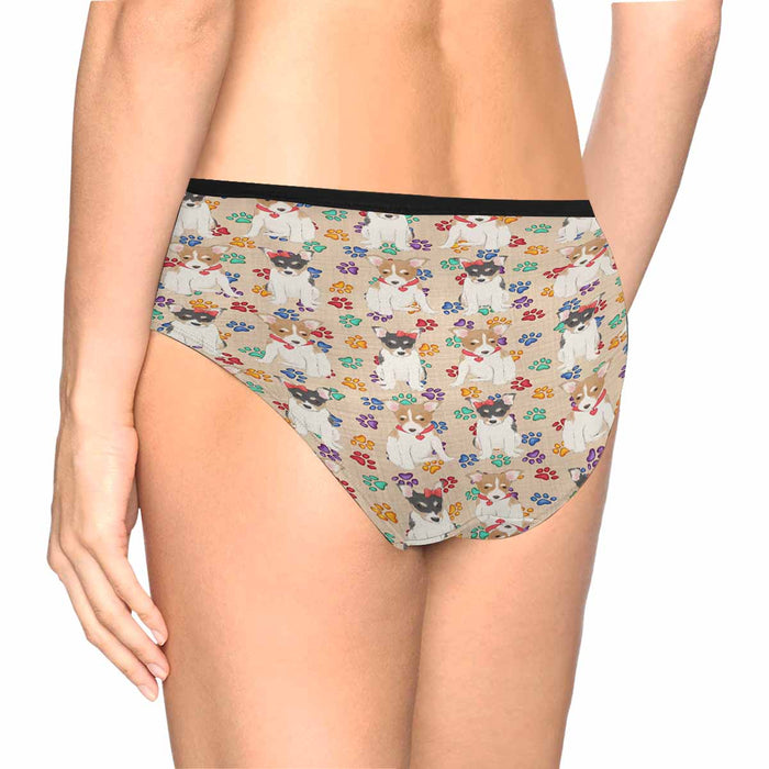 Rat Terrier Dogs Red  Women's High Waist Briefs (Model L26)