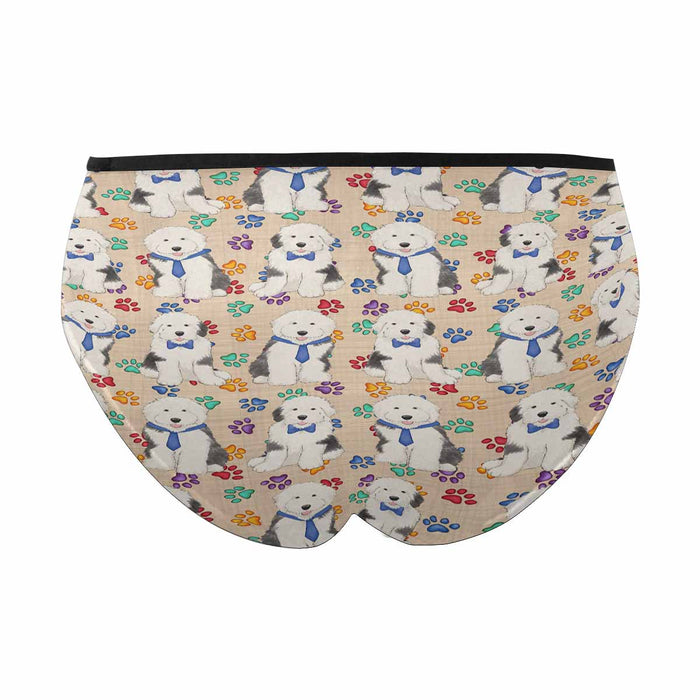 Old English Sheepdog Blue  Women&#039;s High Waist Briefs (Model L26)