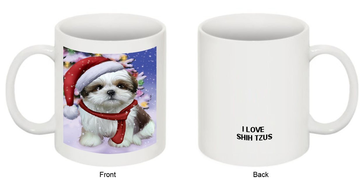 Winter Wonderland Shih Tzu Dog Christmas Mug CMG0622