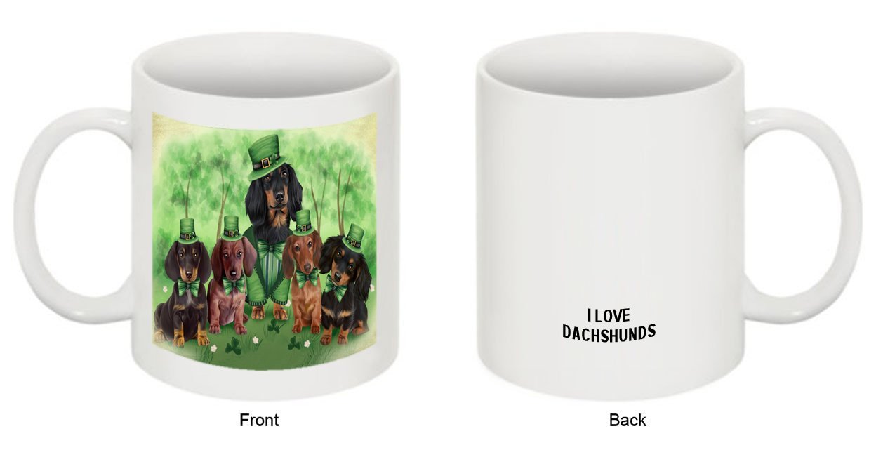 St. Patricks Day Irish Family Portrait Dachshund Dogs Mug MUG48408
