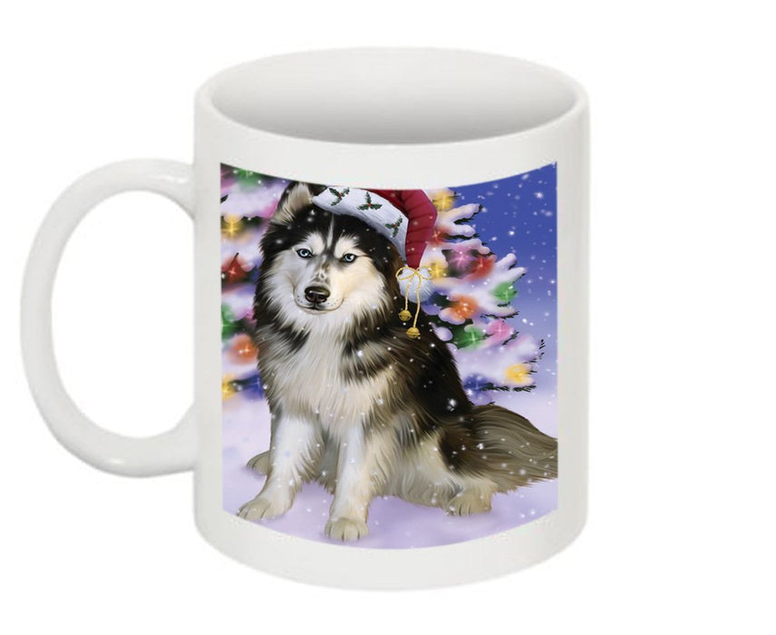 Winter Wonderland Siberian Husky Dog Christmas Mug CMG0615