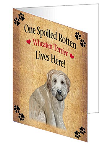 Spoiled Rotten Wheaten Terrier Dog Handmade Artwork Assorted Pets Greeting Cards and Note Cards with Envelopes for All Occasions and Holiday Seasons