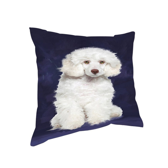 White Poodle Dog Throw Pillow D496