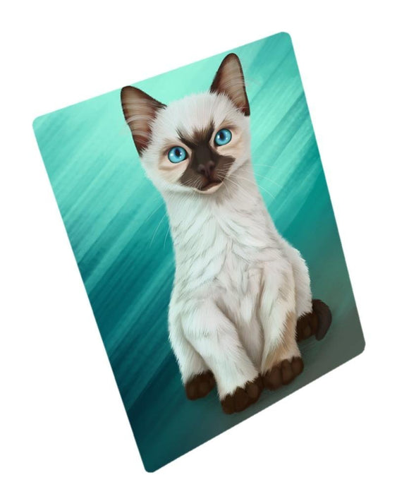 Siamese Kitten Cat Tempered Cutting Board