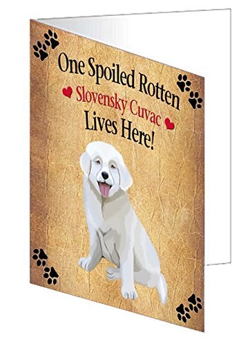 Slovensky Cuvac Spoiled Rotten Dog Handmade Artwork Assorted Pets Greeting Cards and Note Cards with Envelopes for All Occasions and Holiday Seasons