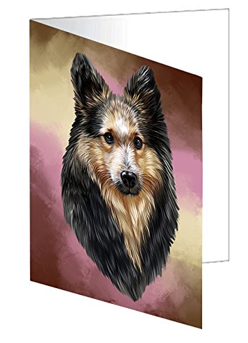 Sheltie Dog Handmade Artwork Assorted Pets Greeting Cards and Note Cards with Envelopes for All Occasions and Holiday Seasons GCD48345