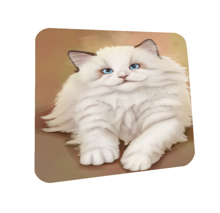 White Ragdoll Cat Coasters Set of 4