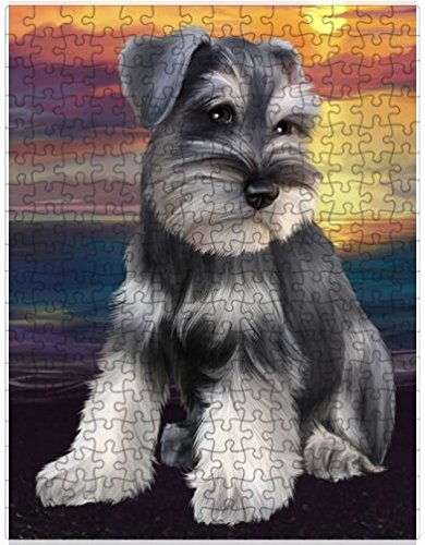 Schnauzer Dog Puzzle with Photo Tin