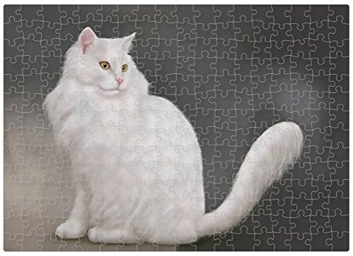 White Persian Cat Puzzle with Photo Tin
