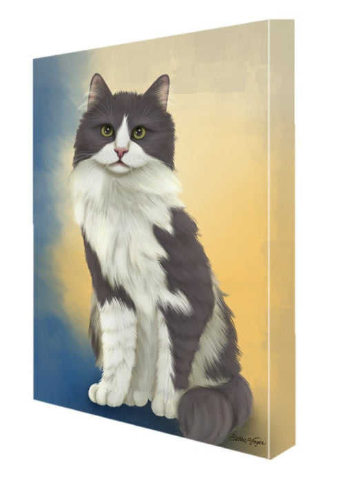 Turkish Angora Cat Painting Printed on Canvas Wall Art Signed