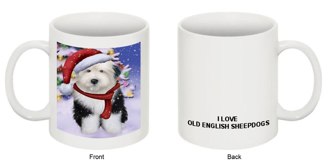 Winter Wonderland Old English Sheepdog Christmas Mug CMG0618