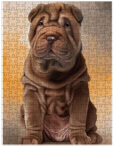 Shar Pei Dog Puzzle with Photo Tin