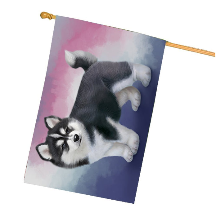 Siberian Husky Dog House Flag