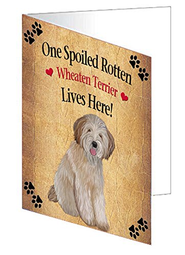 Spoiled Rotten Wheaten Terrier Dog Handmade Artwork Assorted Pets Greeting Cards and Note Cards with Envelopes for All Occasions and Holiday Seasons