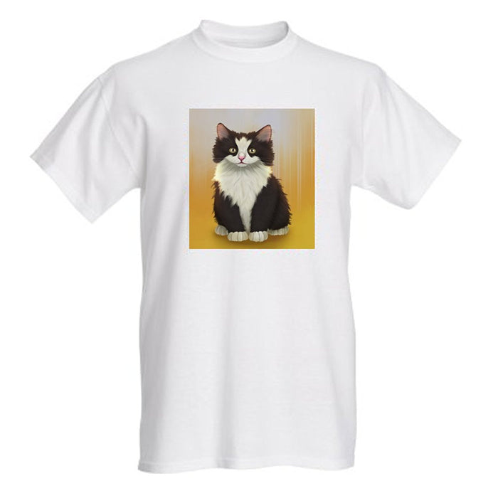 Women's Black And White Cat T-Shirt