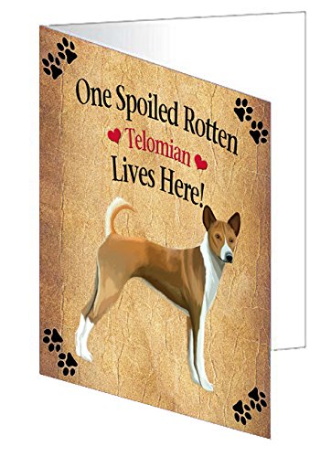 Telomian Spoiled Rotten Dog Handmade Artwork Assorted Pets Greeting Cards and Note Cards with Envelopes for All Occasions and Holiday Seasons