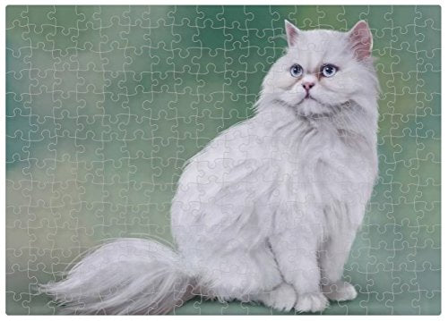 Whte Persian Cat Puzzle with Photo Tin