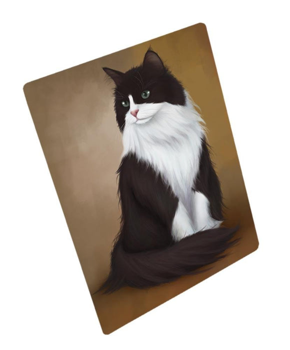 Tuxedo Cat Art Portrait Print Woven Throw Sherpa Plush Fleece Blanket
